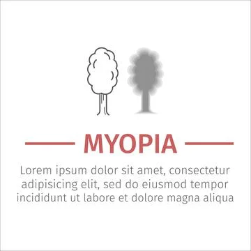 Poor eyesight. blurry tree Vector illustration Stock Illustration