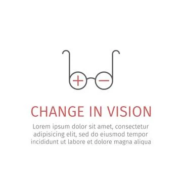 Poor eyesight line icon. Vector sign. Stock Illustration