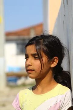 Poor but happy nomadic children Stock Photos
