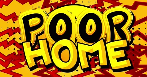 Poor Home. Comic Book Words Stock Footage 165379243