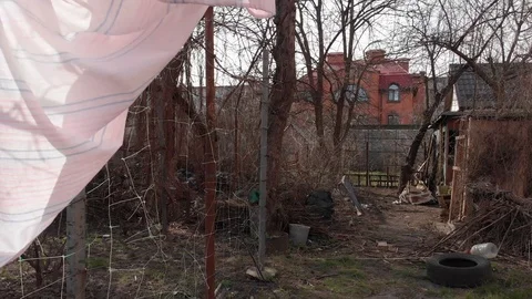 Poor Home Yard Stock Footage 126574317