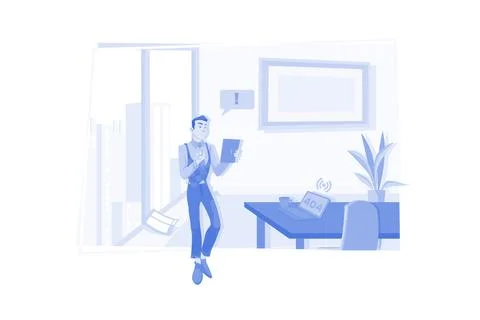 Poor Internet Connection Illustration concept on white background Stock Illustration