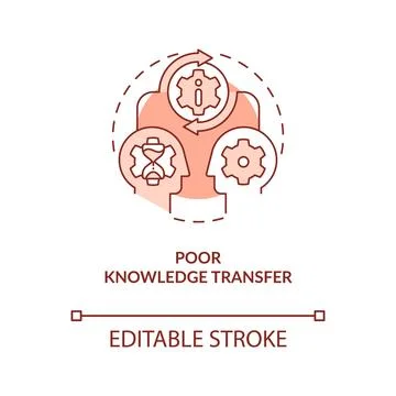 Poor knowledge transfer terracotta concept icon Stock Illustration
