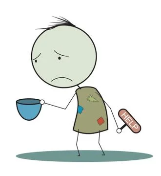 Poor man Illustrazione stock