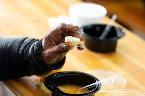 Poor man warm soup Foto stock