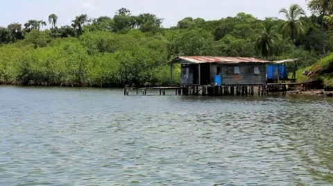 Poor Man's Shack on the Carribean Stock Footage 9276229