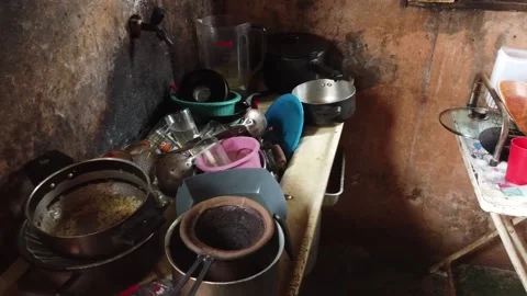 Poor Messy Kitchen Stock Footage 171306852