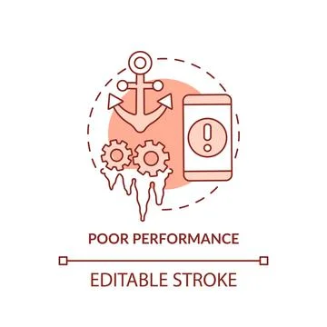 Poor performance terracotta concept icon Stock Illustration