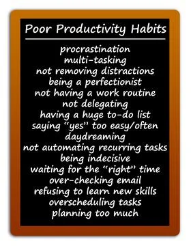 Poor productivity habits Stock Illustration