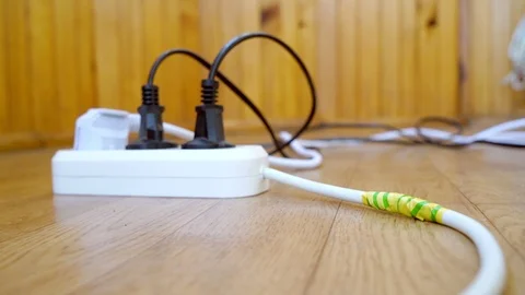 Poor quality electrical wiring. Short circuit. Stock Footage 121522999