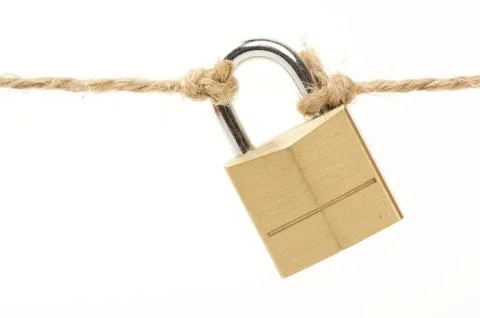Poor Security Lock Isolated Foto stock