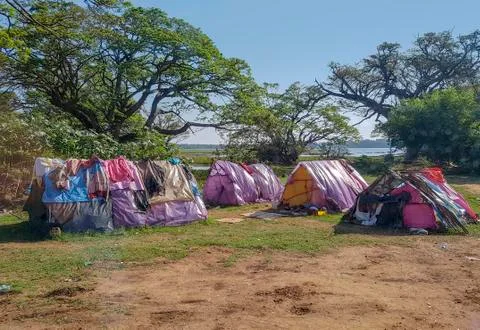 Poor tents Stock Photos