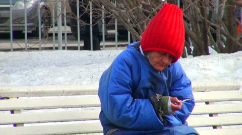 Poor tramp Stock Footage 2516038