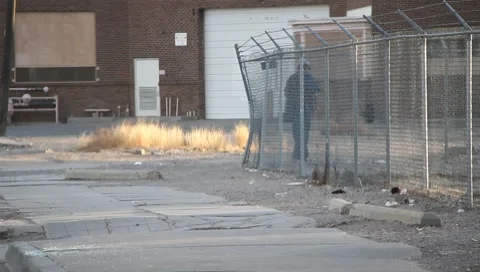 Poor urban community Stock Footage 1085736