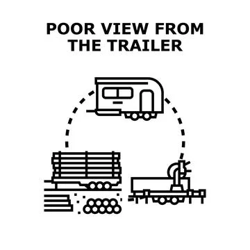 Poor view from trailer window during travel concept Stock Illustration