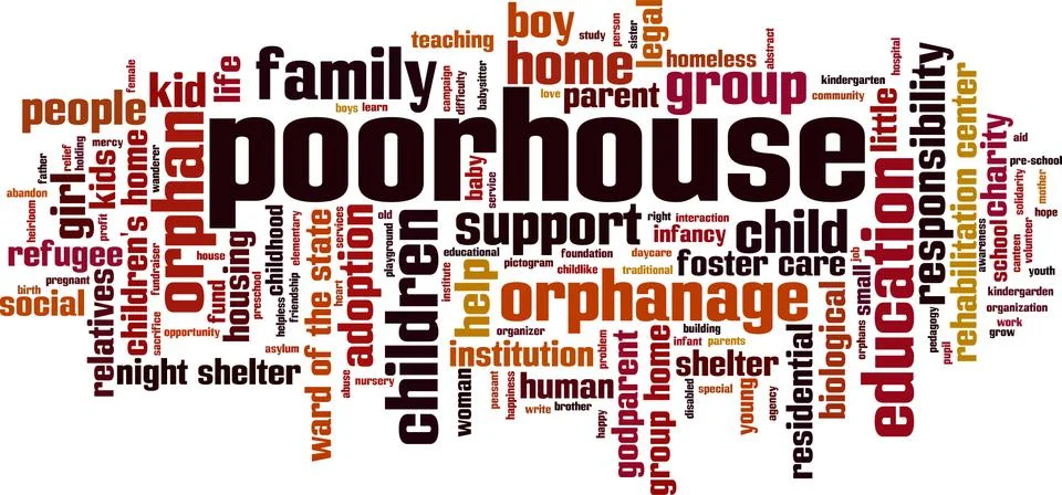 Poorhouse word cloud Stock Illustration