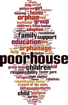 Poorhouse word cloud Stock Illustration