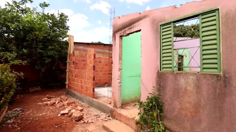 Poorly constructed homes in Brazil Stock Footage 235467479