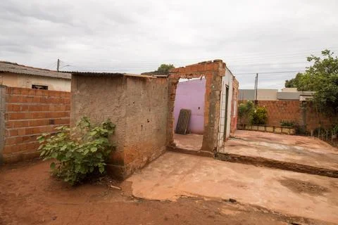 Poorly constructed homes in Brazil Stock Photos