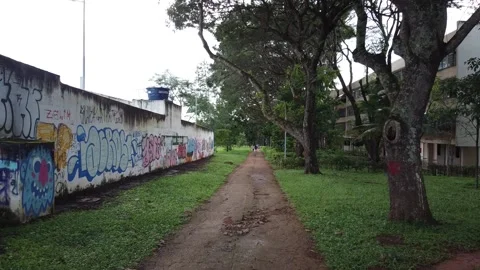 Poorly maintained sidewalks of Brasilia, Brazil Video stock 130350138