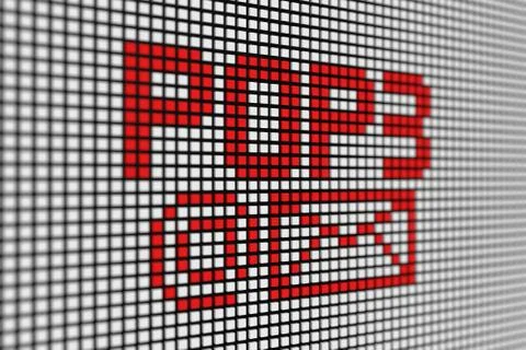 POP 3 text scoreboard blurred background 3d illustration Stock Illustration