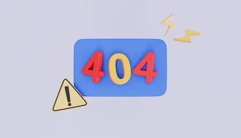 Pop up and alert error 404 text concept 3d illustration Stock Illustration