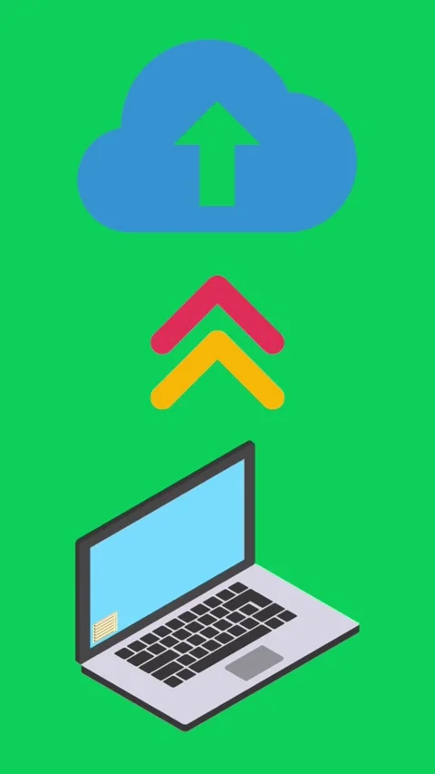 Pop up animation 3d transfer file, upload, download Stock Footage 293407047