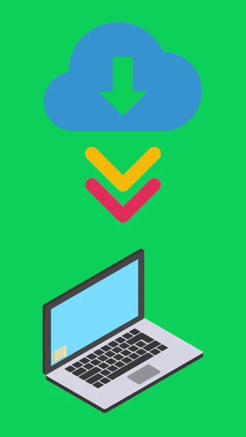 Pop up animation 3d transfer file, upload, download Stock Footage 293407070