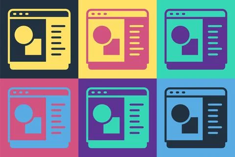 Pop art 3D printer software icon isolated on color background. 3d printing.   Stock Illustration