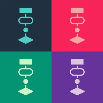 Pop art Algorithm icon isolated on color background. Algorithm symbol design Stock Illustration