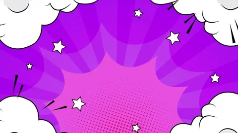 Pop art background with comic book style and colorful panels in purple pink Stock Footage 293047336