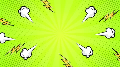 Pop art background with comic book style and panels seamless 4k video background Stock Footage 293047402