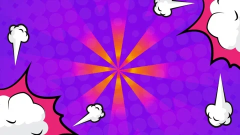 Pop art background with comic book style and colorful panels seamless 4k video Stock Footage 293047403