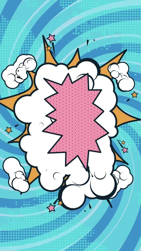 Pop art background with explosions and tars Stock Footage 269640290