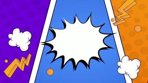 Pop art background featuring a striking lightning bolt and vibrant colors with Stock Footage 293046977