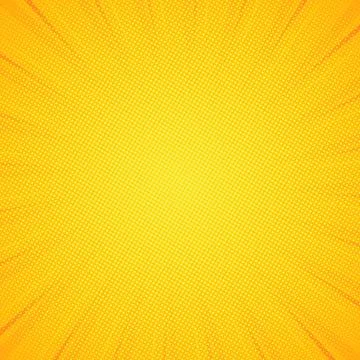 Pop art background. Pattern yellow colored. Comic sunbeam background. Vector  Stockillustratie