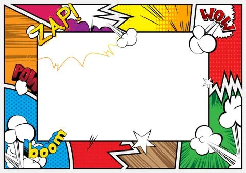 Pop Art background with place for text. Comic book frame. Cartoon retro vecto Illustrazione stock