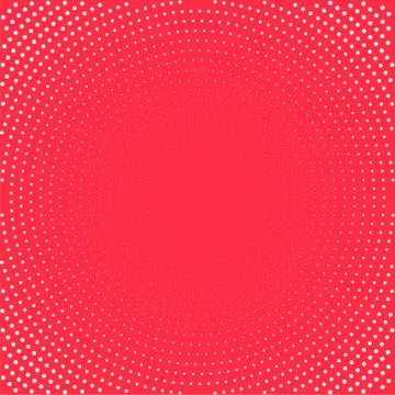 Pop art background. White dots on red background. Halftone background Stock Illustration