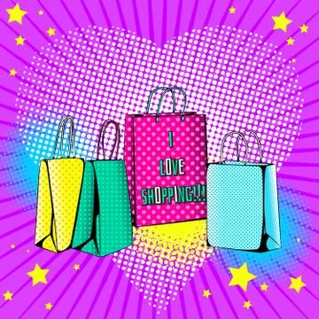 Pop art bag Stock Illustration
