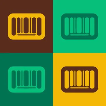 Pop art Barcode icon isolated on color background. Vector Stock Illustration