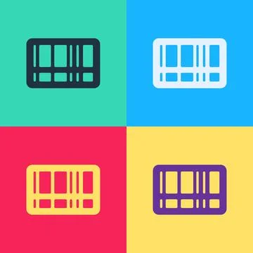 Pop art Barcode icon isolated on color background.  Vector Stock Illustration