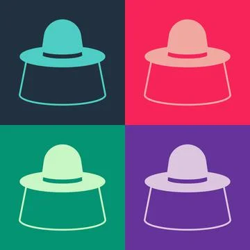 Pop art Beekeeper with protect hat icon isolated on color background. Special Stock Illustration