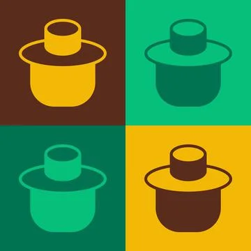 Pop art Beekeeper with protect hat icon isolated on color background. Special Stock Illustration