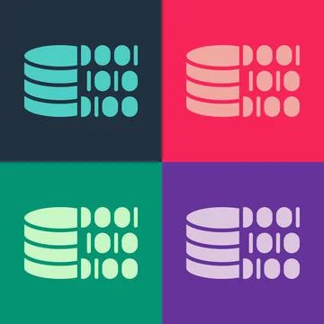Pop art Binary code icon isolated on color background. Vector 스톡 일러스트
