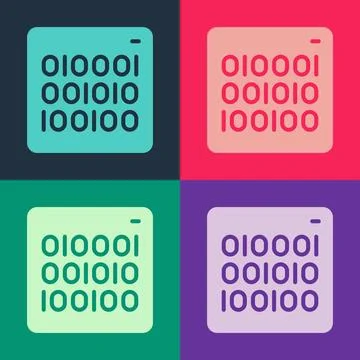Pop art Binary code icon isolated on color background. Vector Stockillustratie