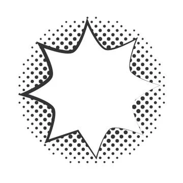 Pop art blast speech bubble halftone style, linear design white background Stock Illustration