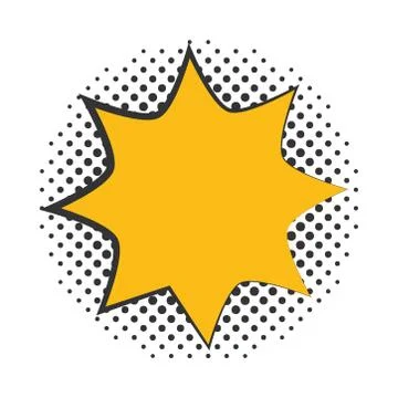 Pop art blast speech bubble halftone style, flat design white background Stock Illustration