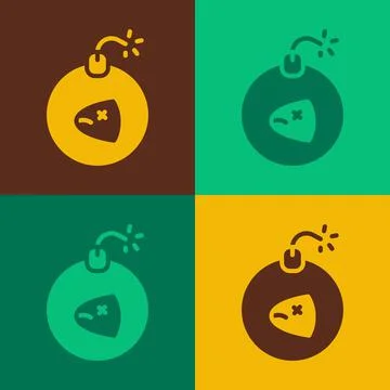 Pop art Bomb ready to explode icon isolated on color background. Vector 库存插图