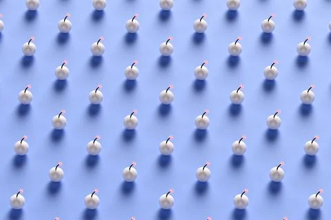Pop art bombs with a wick on a blue background. 3d rendering illustration. Stock Illustration