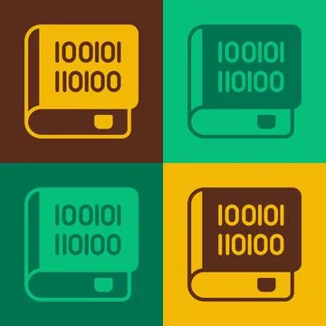 Pop art Books about programming icon isolated on color background. Programming Stock Illustration